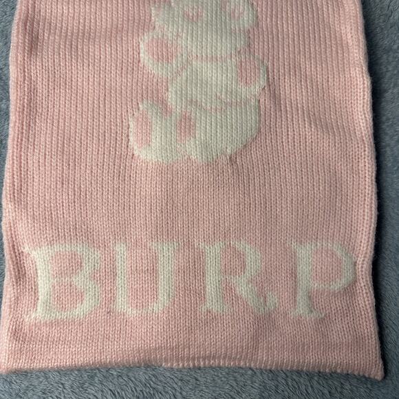 Vintage Burp Cloth Handmade Pink White Classic Lap Blanket Bear Baby Girl - Picture 2 of 3